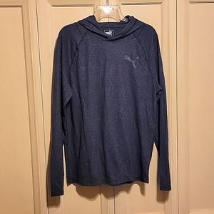 Puma Hoodie Shirt, Blue, Large, EUC